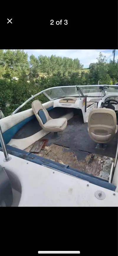 185 Glastron boat with 200 Yamaha engine Good trailer Floor needs to be replaced and front cushions...