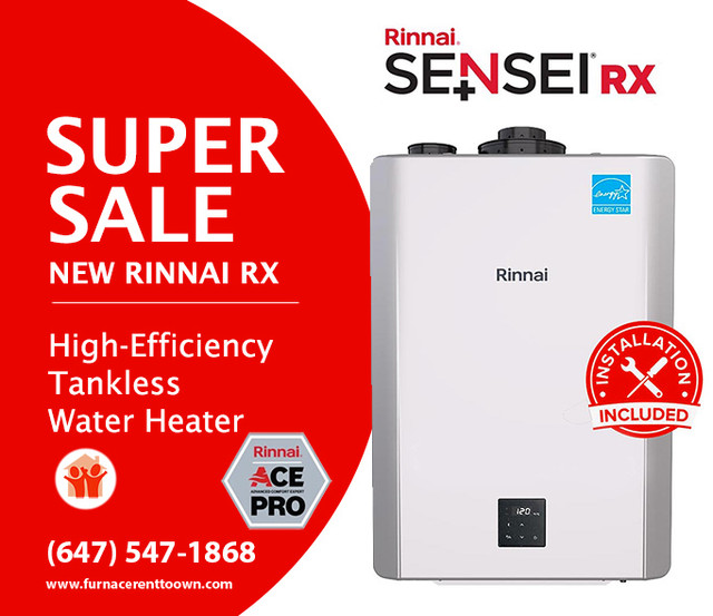 RINNAI RU199IN TANKLESS Water Heater!! 6 MONTHS NO PAYMENTS in Other in Mississauga / Peel Region