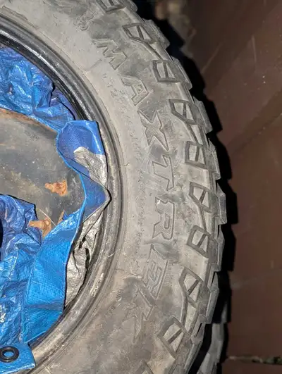 8/32 tread Set of 4 Mud and ❄️ snow tires Load range E Tags: alloy steel rim rims winter summer all...