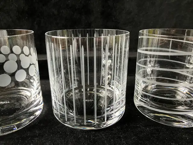 3 Mikasa Cheers Double Old Fashioned Crystal Glasses in Kitchen & Dining Wares in City of Montréal - Image 5