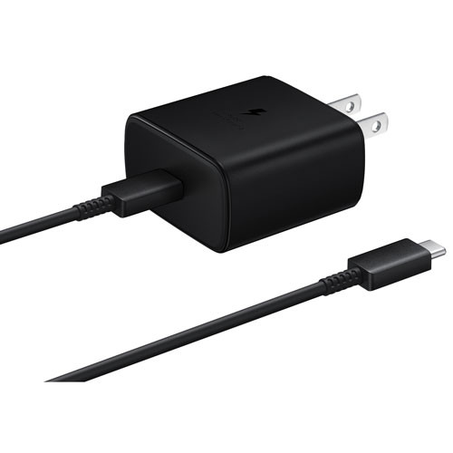 Samsung 45W Fast Charging Wall Charger with USB-C Cable - Black in Cell Phone Accessories in Burnaby/New Westminster
