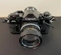 Canon A-1 SLR with FD 50mm and 28mm Lenses