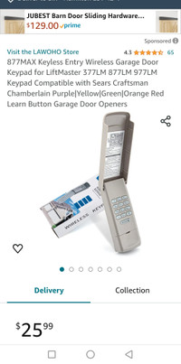 Wireless keyless garage door entry keypad