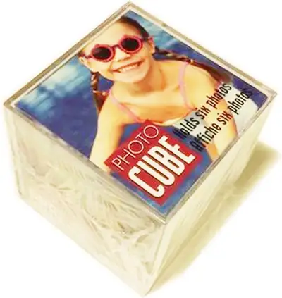 Lucite desktop cube photo frame for 6 photos - 3.5x3.5, View more