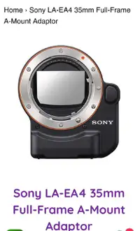 Sony LA-EA4 A-Mount to E-Mount Adapter with Translucent Mirror