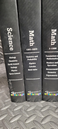 Math I, Math II, and Science textbooks