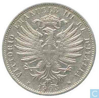 Italy 25 centesimi 1903 rare coin