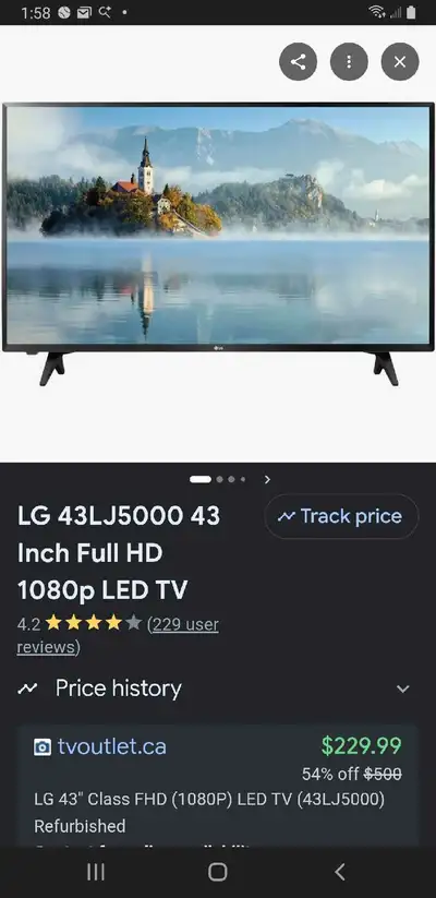 LG 43LJ5000 43 Inch LED TV, View more