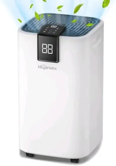 HOGARLABS 70 Pint Smart Dehumidifiers for Home and Basements, with 2 Working Modes, Overflow Protect...