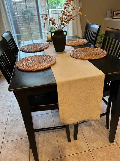Beautiful Black High top Table with 6 chairs, View more