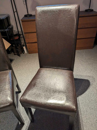 Dining Chairs (Faux Brown Leather) 