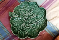 Vintage Bordallo Pinhiero of Portugal Ceramic Cabbage Tray/dish