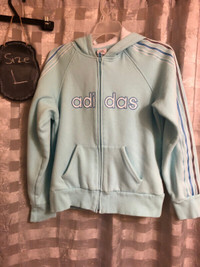 Ladies light blue Adidas Zip Hoodie - Large