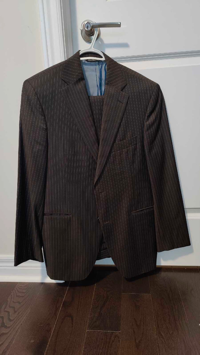 Black brown men suit 38R and 30 in Men's in Oakville / Halton Region