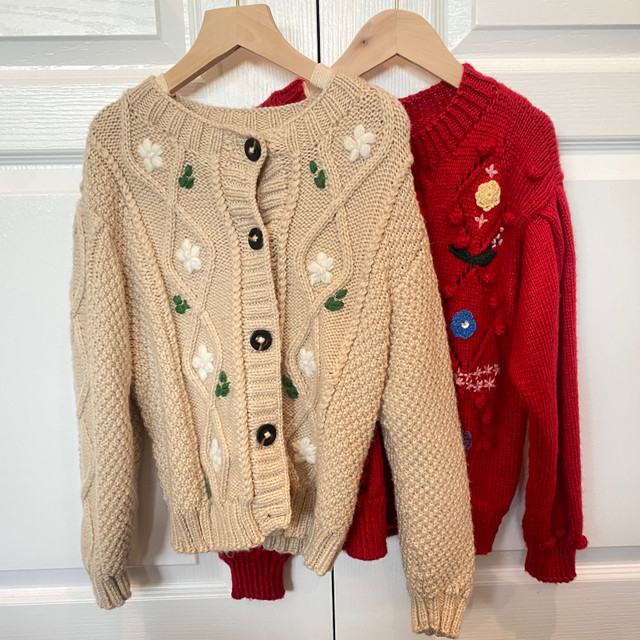 Hand made Floral embroidered cotton cardigan for girls sweater in Kids & Youth in Markham / York Region