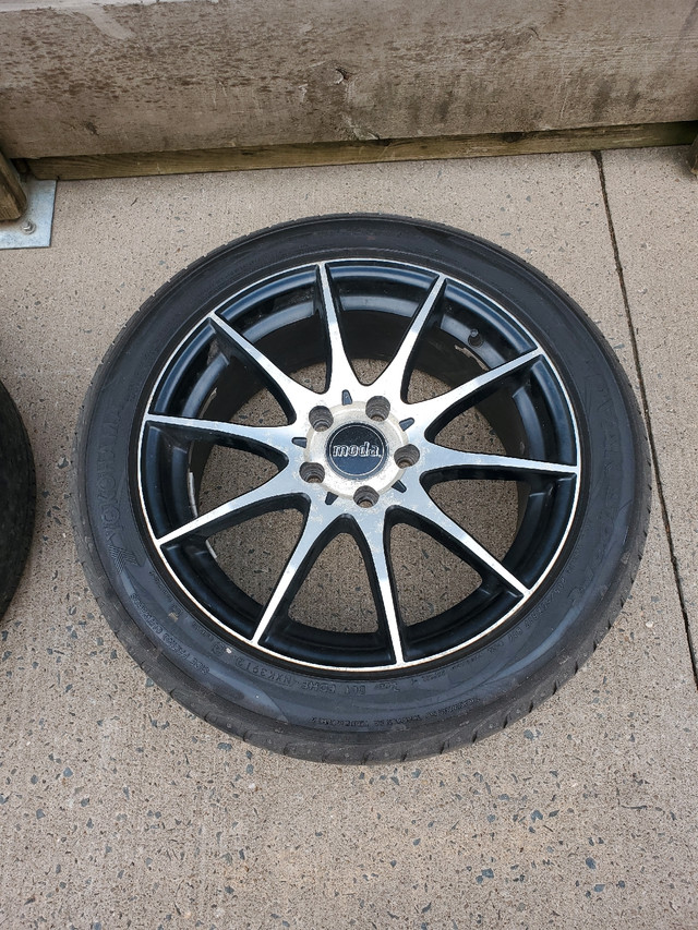 Used - 4 Moda MD12 17" Aluminum rims w/tires - $250 obo !! in Tires & Rims in City of Halifax