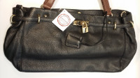 New Barr+Barr New York Black Supple Leather Satchel