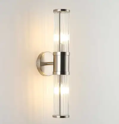 Colour: Brushed Nickel Material: Metal Style: Modern Light fixture form: Vanity Room type: Living Ro...
