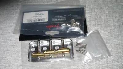 Fender 3 saddle half bridge and Ferrules, View more