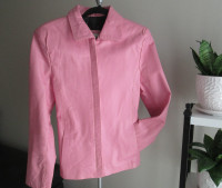 Vintage Pink Leather Jacket-Size S