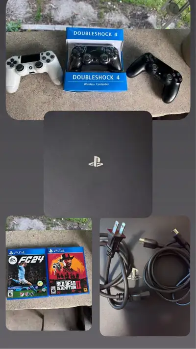  PS4 800GB Bundle – 3 Controllers + FIFA 24 + Red Dead 2 , View more