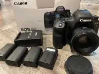 Canon 6d mark ii with lens and 4 batteries 