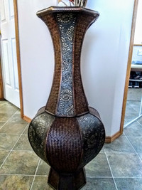 Gorgeous Wood and Wicker Large Vase from Import Store
