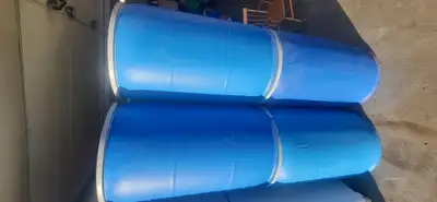 Clean 55-gallon Barrels. With detachable lida and metal lock with lever