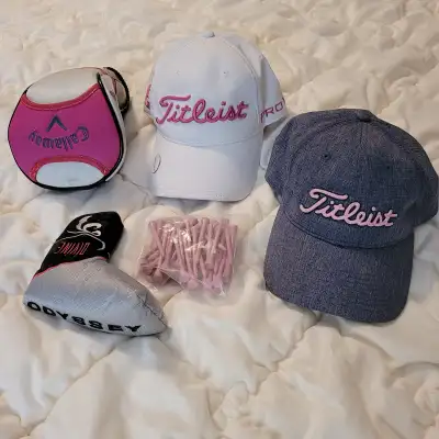 For Sale are the following Ladies Golf Items Titleist Golf Hat (White/Pink) $15 Titleist Golf Hat (B...