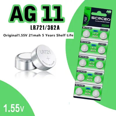 Brand New AG11 (362, SR721SW) Button Cell Batteries (Pack of 10), View more