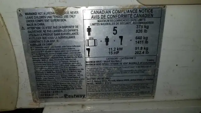 11ft inflatable zodiac style boat, 15 hp and trolling motor in Powerboats & Motorboats in Edmonton - Image 6