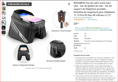 Sac de cadre avant pour vélo, View more