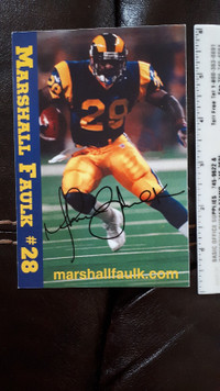 Marshall Faulk NFL St Louis Rams fan club card
