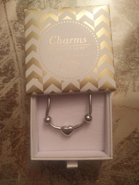 Hidden Gems Charm Bracelet - Heart Clasp - Size 19"