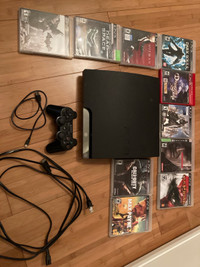 PS3 Console + Controller + 10 Games