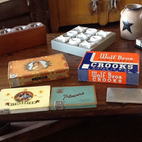 Antique Cigar Boxes and Cigarette Tins