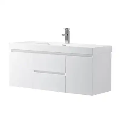 SEALED 48” bathroom wall hung vanity in white with single basin Model # VA6048W Store SKU # 10017068...