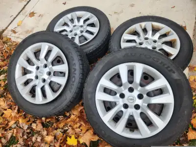 Lightly used tires pre-mounted on rims with protecting hub caps. The displayed price is for the full...