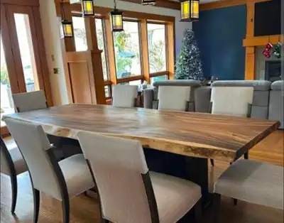 "live edge acacia dining table solid wood industrial table, View more