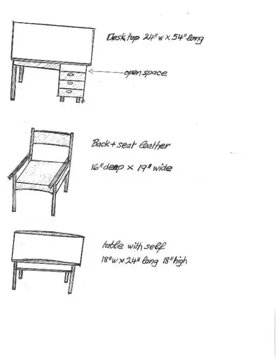 teak sofa desk and lamp, View more
