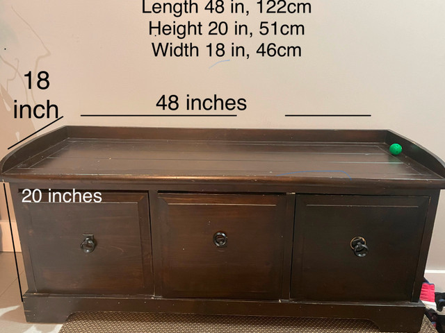 Solid Wood Bench with 3 large drawer in Bookcases & Shelving Units in Oakville / Halton Region