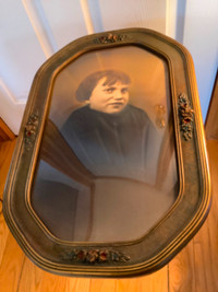 Ant Photo of “Greta” in an Ornate Convex Bubble Glass Wd Frame