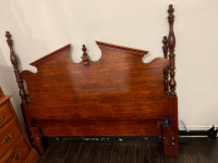 Adjustable queen or double mahogany Wood bed