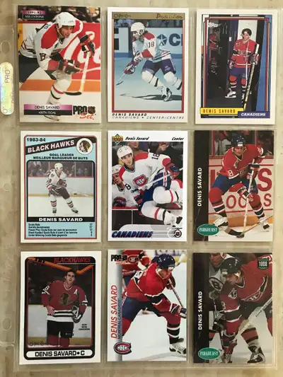 Lot de 9 cartes de hockey différentes - Denis Savard, View more