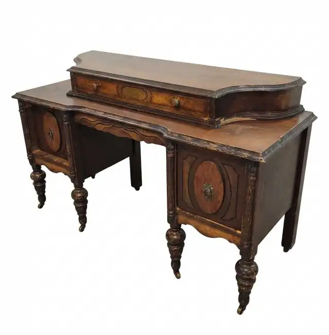 Antique Walnut Vanity / Writing Desk- 1920s in Desks in City of Toronto - Image 6
