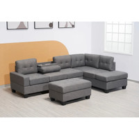 Brand New In Box fabric 6 seater sectional and ottoman 