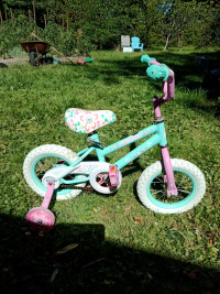 Girl's BMX Bike, 12" Wheels, Training Wheels, Adjustable Seat