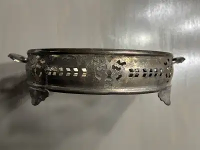 Antique Silver Pie Plate/Casserole Dish Holder, View more