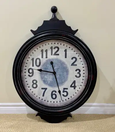 Large wooden wall clock 37" x 27". Battery operated, View more