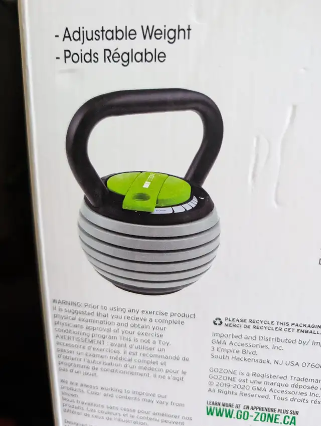 New in Box GoZone Adjustable Kettlebell 5lb to 40lbs Weights | Exercise ...